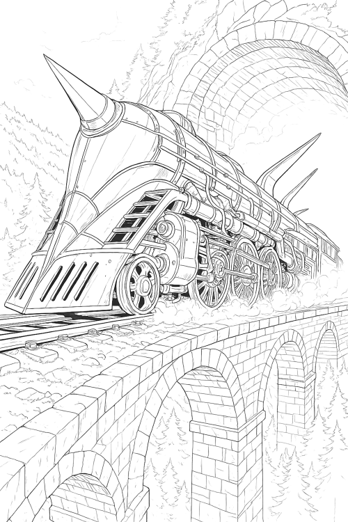 Steampunk World Coloring Book Interior