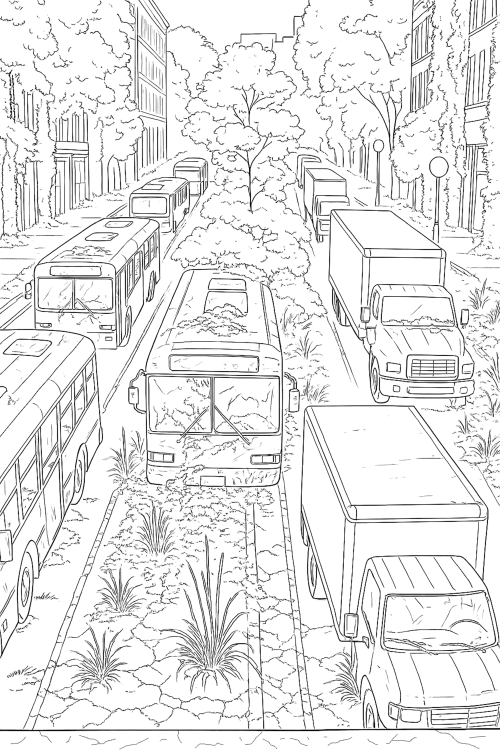 Urban Jungle Coloring Book Interior