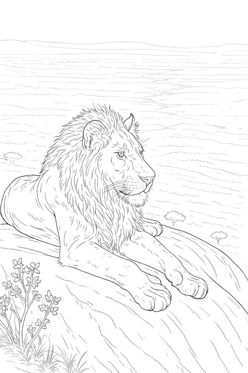 African Wildlife Coloring Book Page