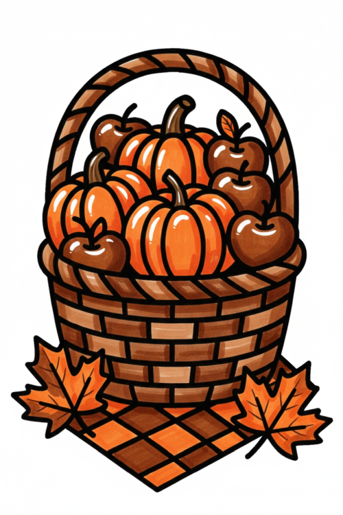 Autumn Harvest Duo Two Tones Coloring Book Interior