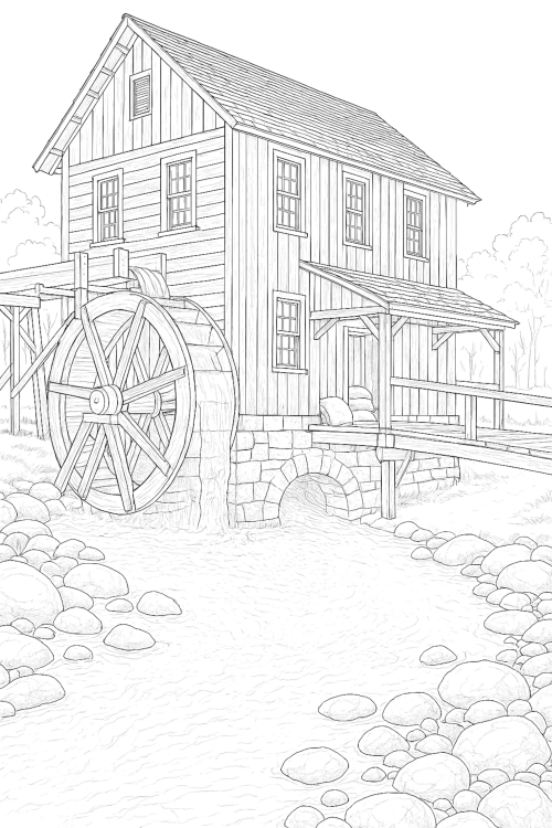 Wild West Town Coloring Book Example