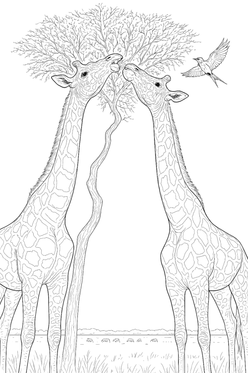 African Wildlife Coloring Book Example