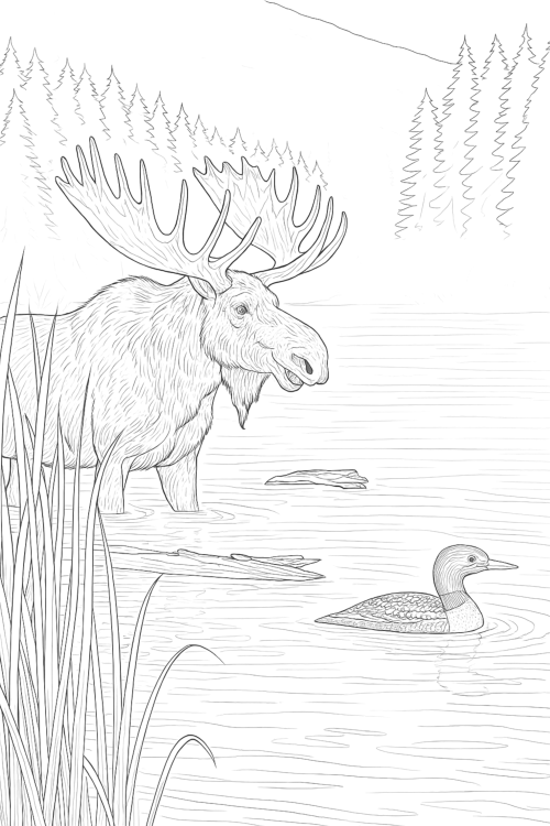 American Wildlife Coloring Book Interior