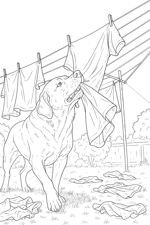 Labrodors Moments Coloring Book Page
