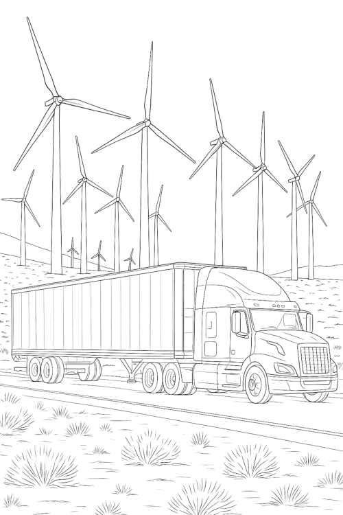 Truck and Road Coloring Book Interior