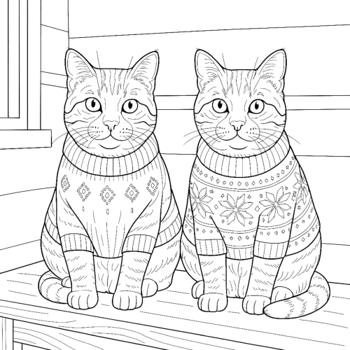 Nordic Winter Patterns Coloring Book example