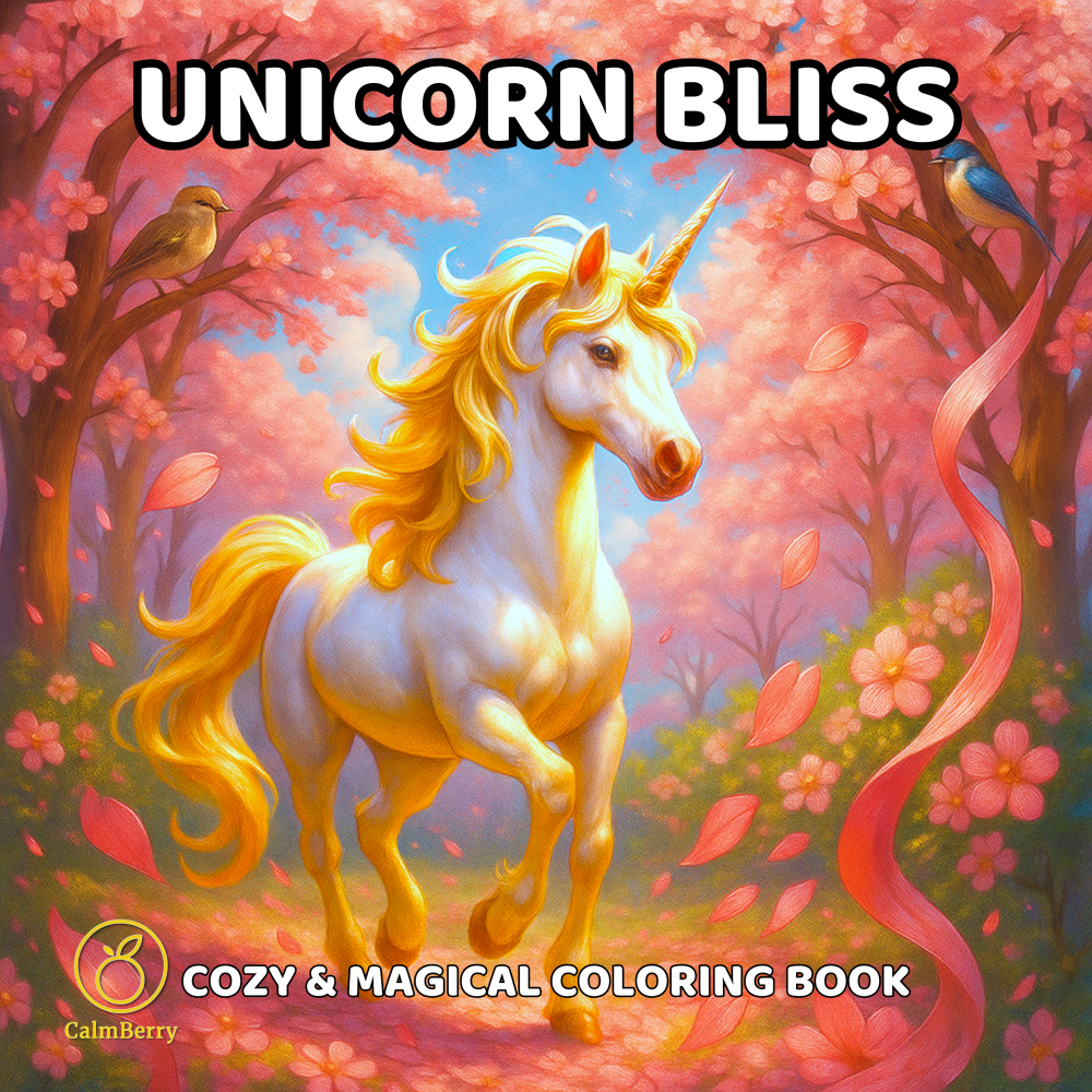 Unicorn Bliss Coloring Book Cover