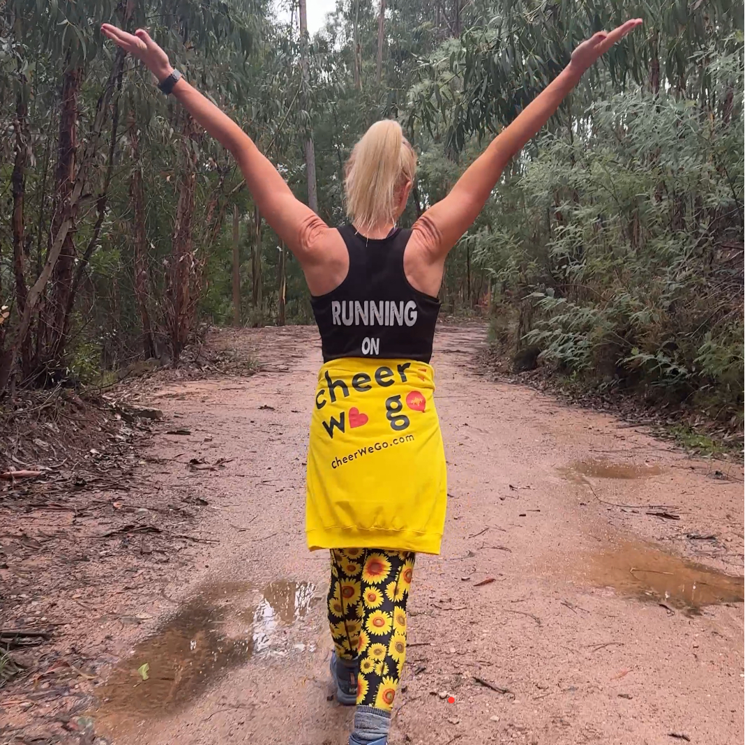 Caro Syson founder of Cheer We Go, promoting wellbeing, movement and community connection