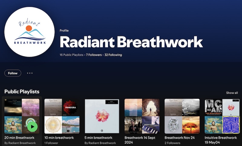 Spotify screenshot of playlists