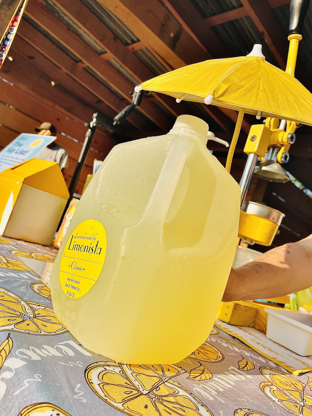 Fresh gallon of lemonade for weekly pickup in Peachtree City Georgia