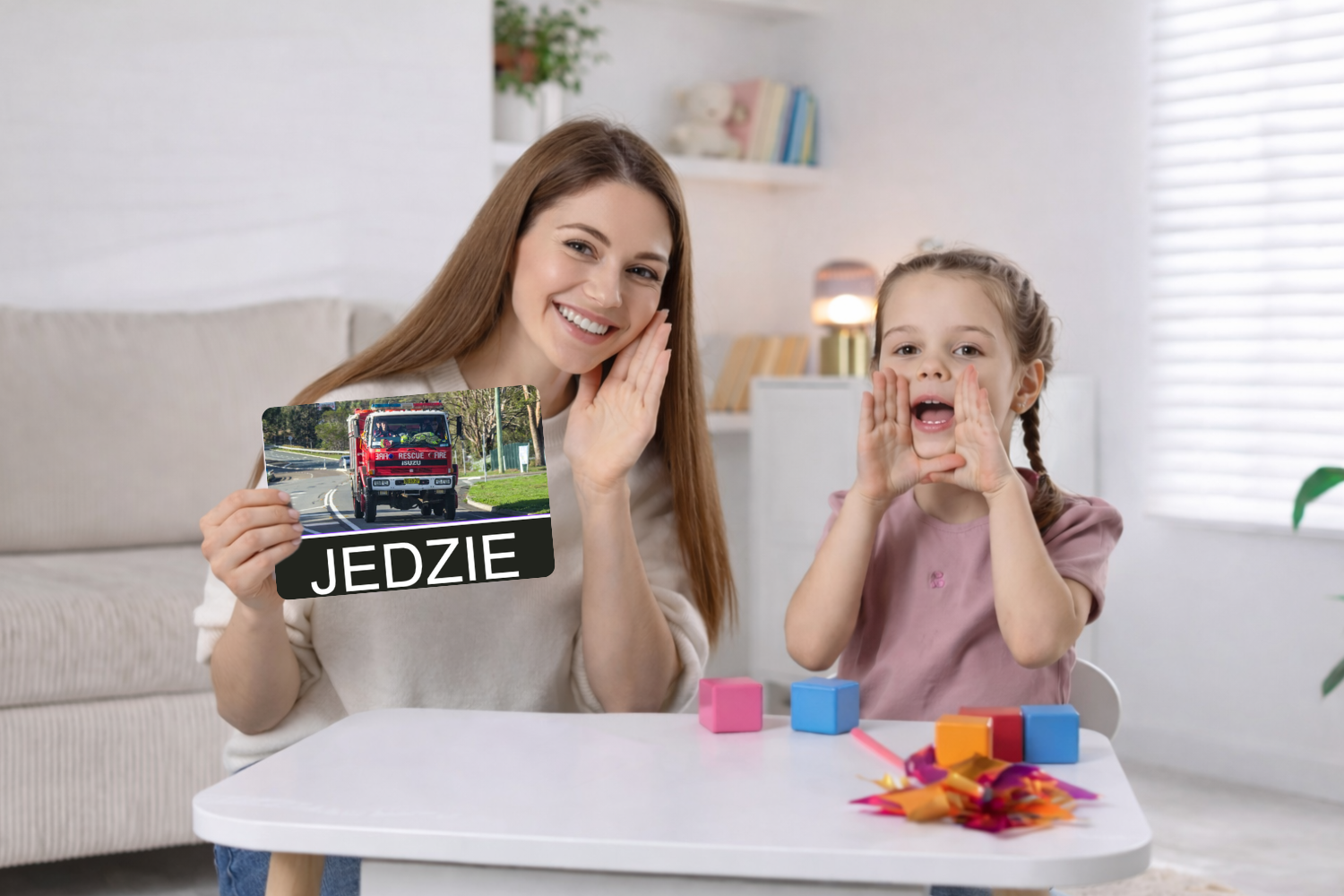 Specjalista pracujący z dzieckiem z wykorzystaniem Systemu Kart Rozwijających Mowę