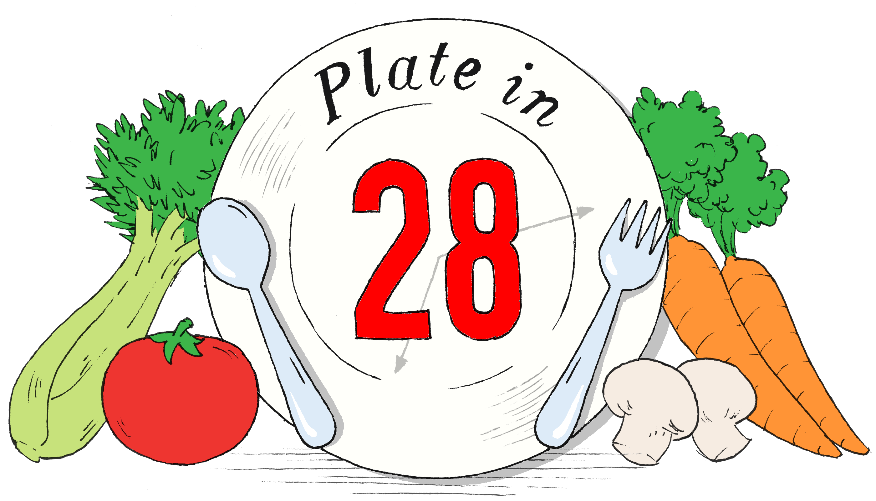 plate surrounded by veggies