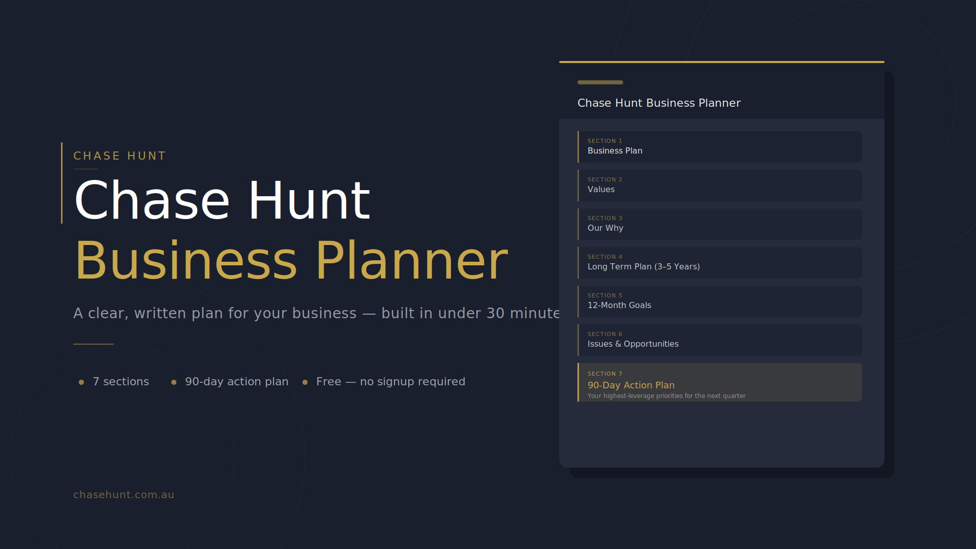 Chase Hunt Business Planner