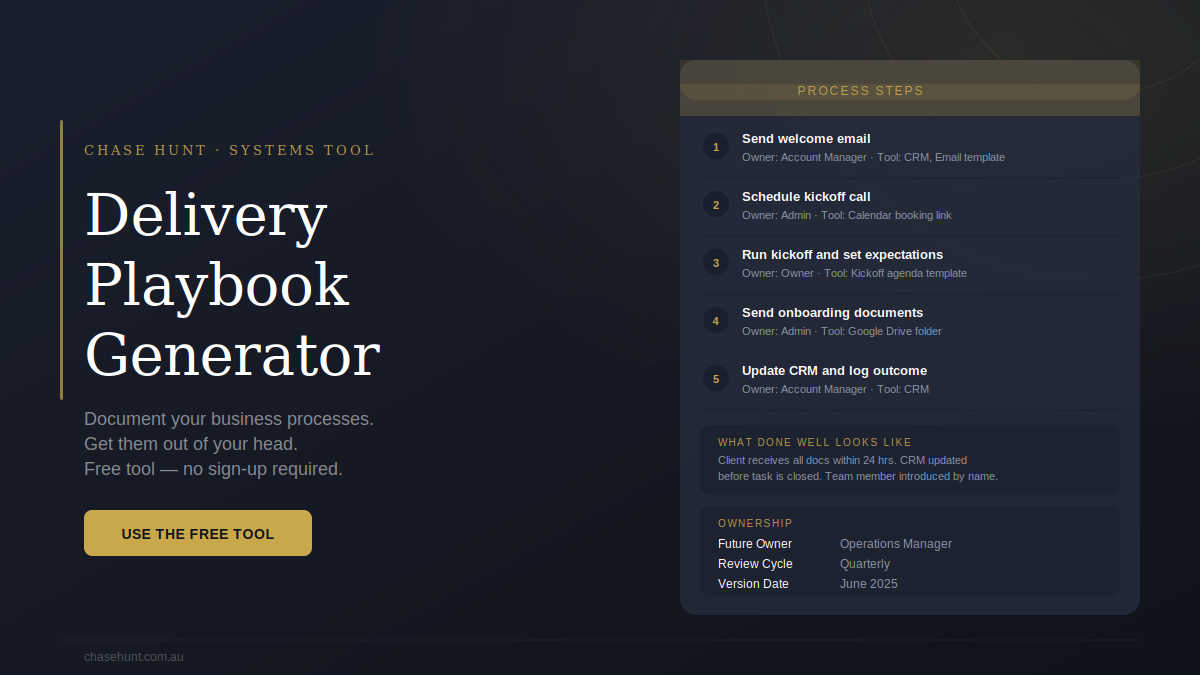 Document Processes - The Delivery Playbook Generator