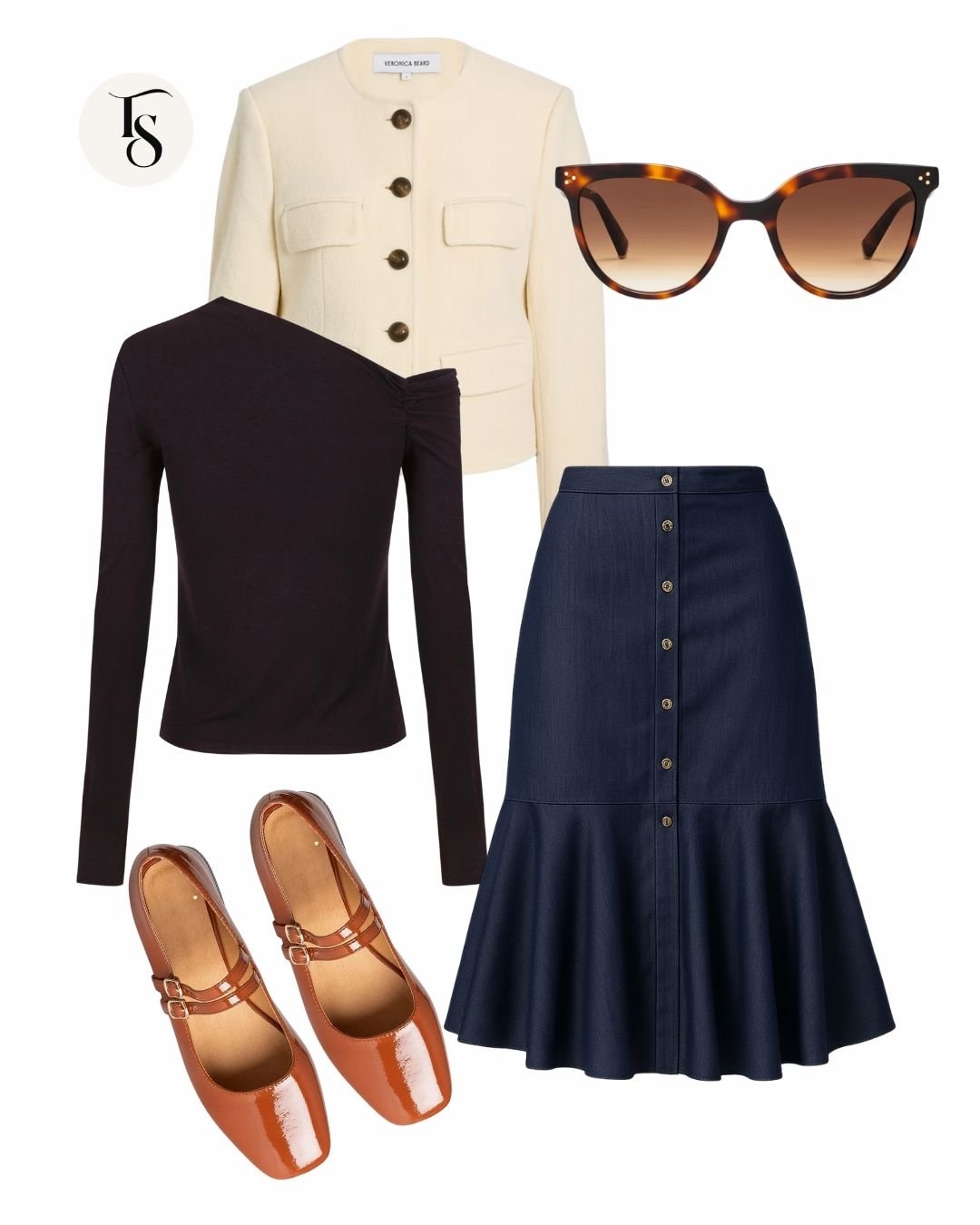 Outfit 3, à plat sur fond blanc