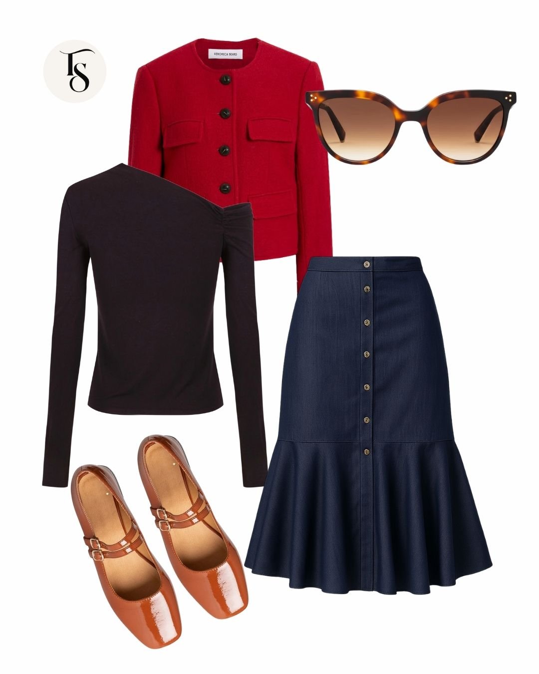 Outfit 3, à plat sur fond blanc