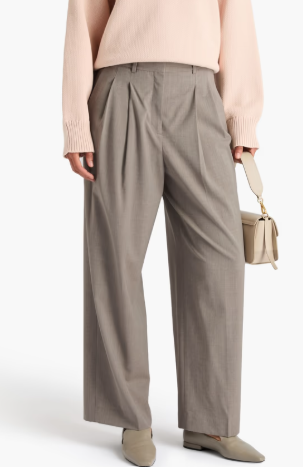 THEORY, pantalon large plissé en laine