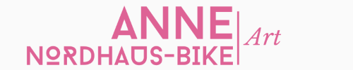 Anne Nordhaus-Bike art website logo, raspberry colored text