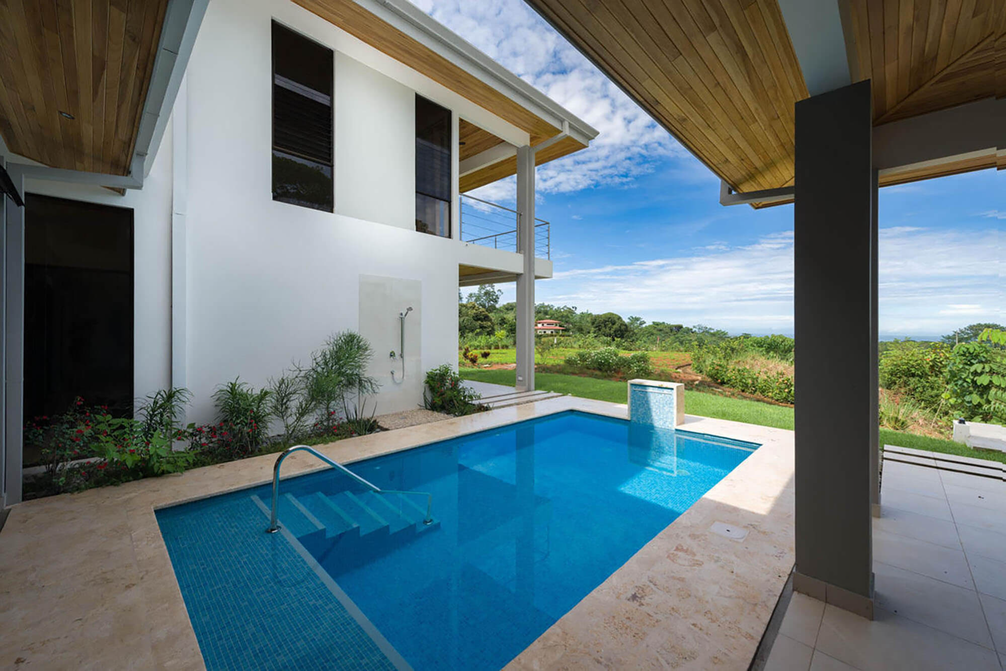 Interior view of luxury home with pool and modern amenities