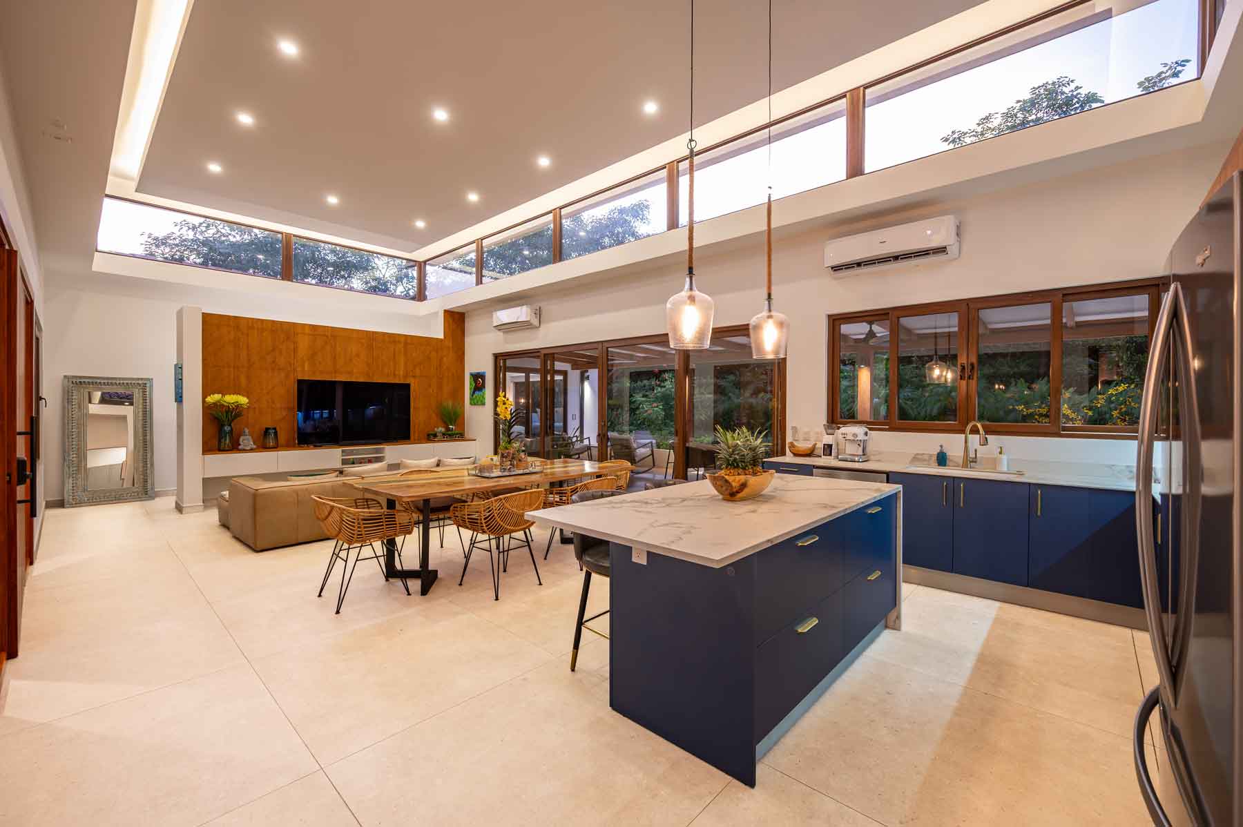 Open kitchen and living area