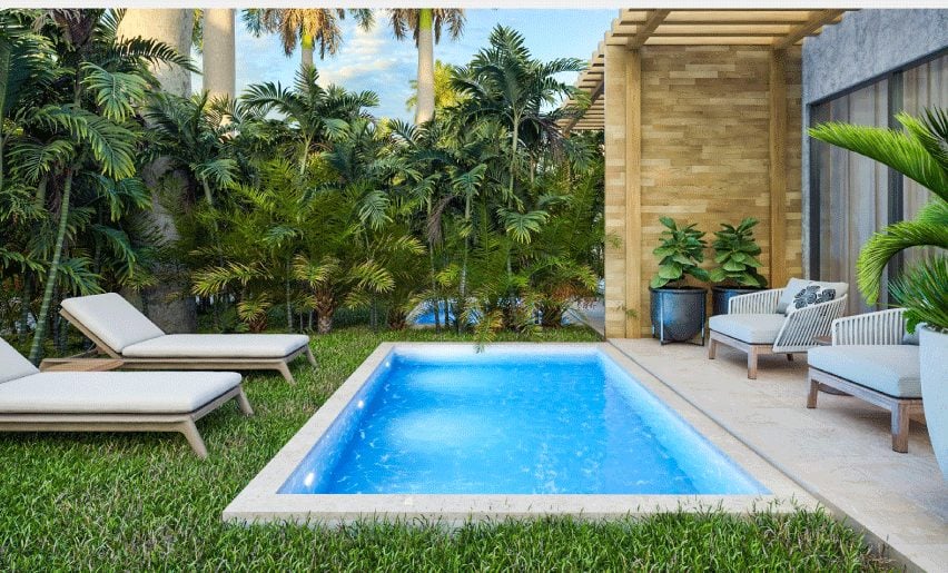 Terraza con piscina privada