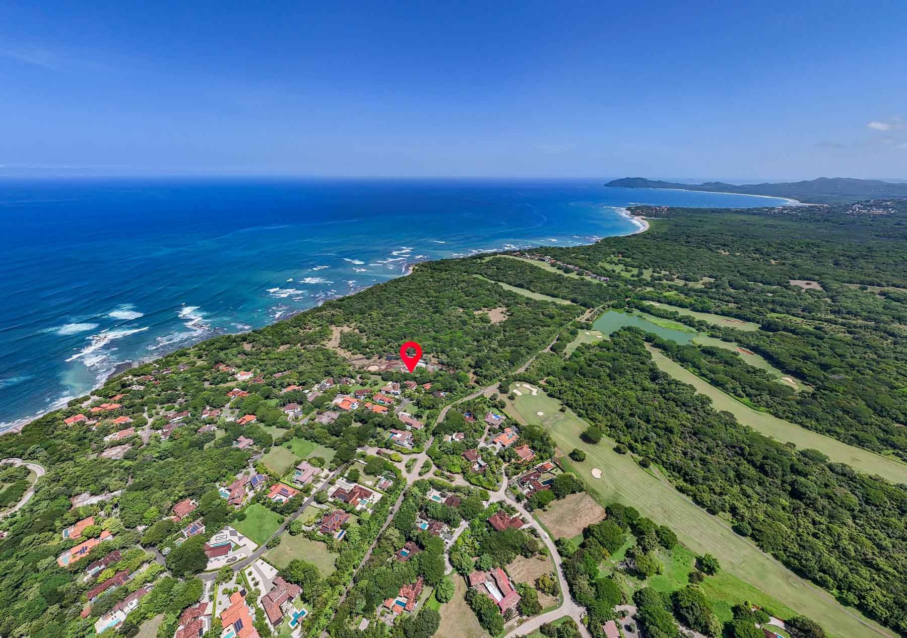 Aerial coastal landscape view