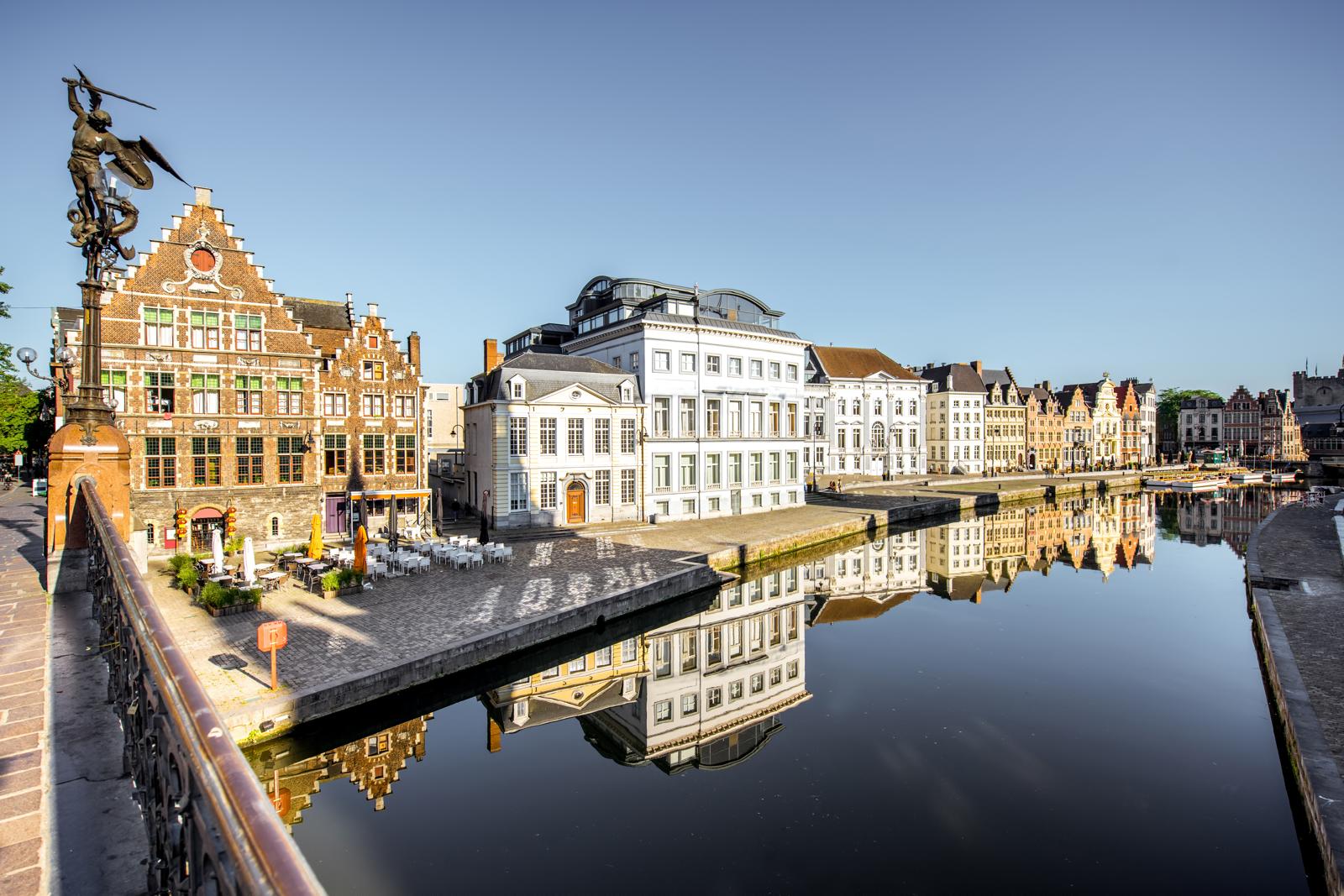 Ghent canals reflected