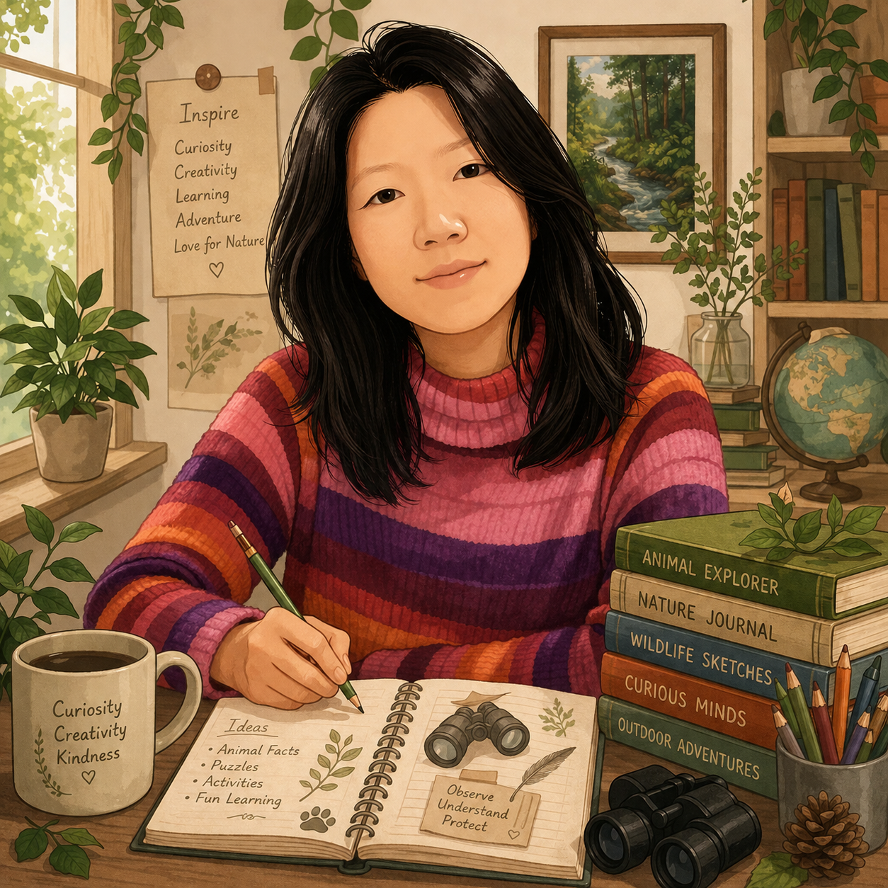 Author Isabellae Serennae, creator of nature-inspired activity books for children.