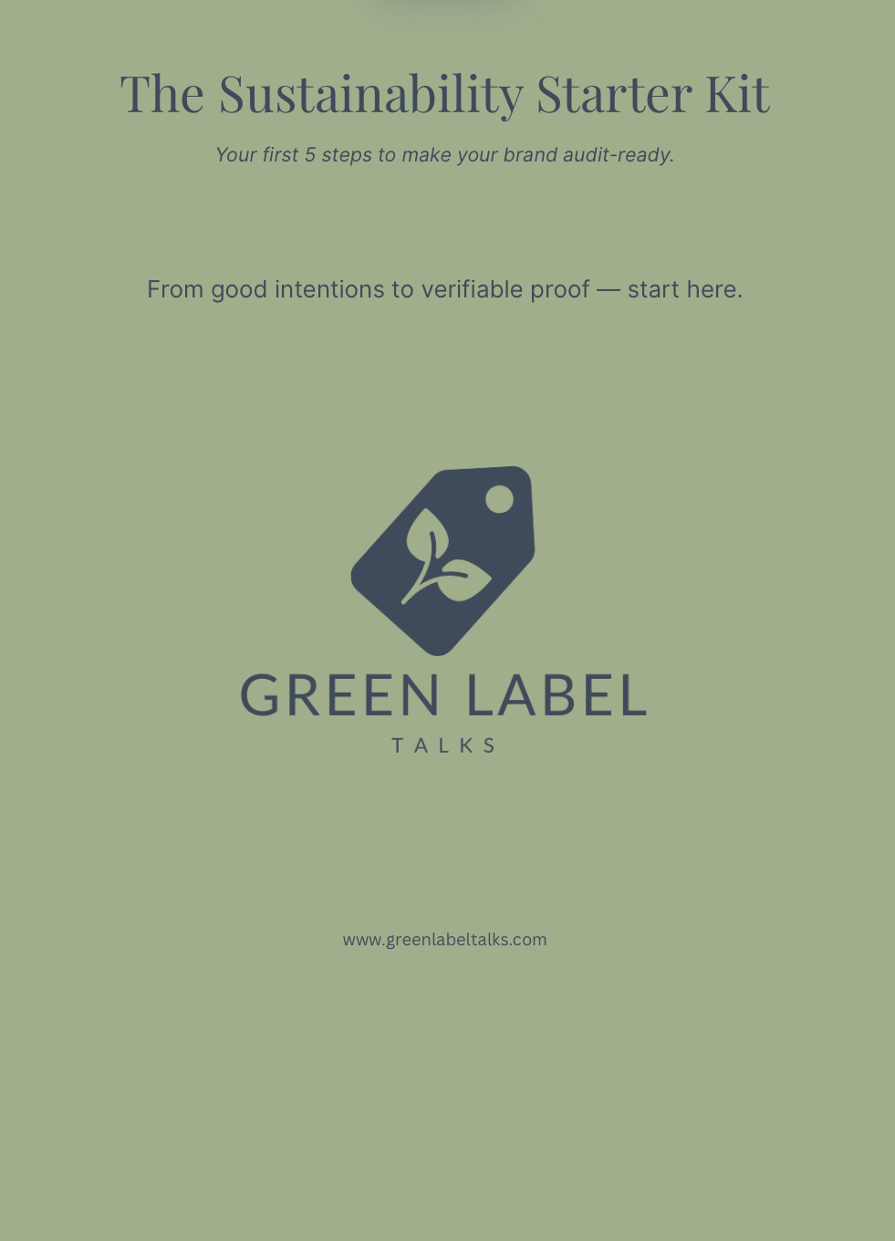 Green Label Talks Sustainability Starter Kit – free downloadable toolkit cover