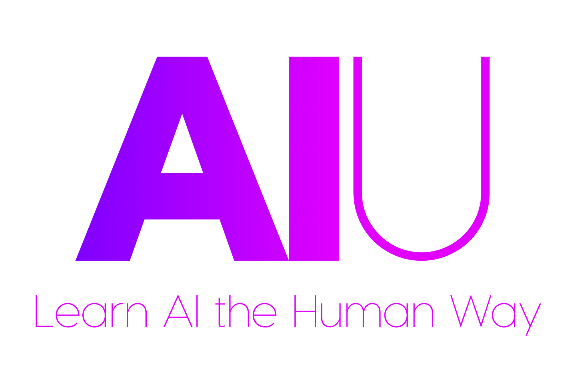 The AIU logo with tagline: Learn AI the Human Way.