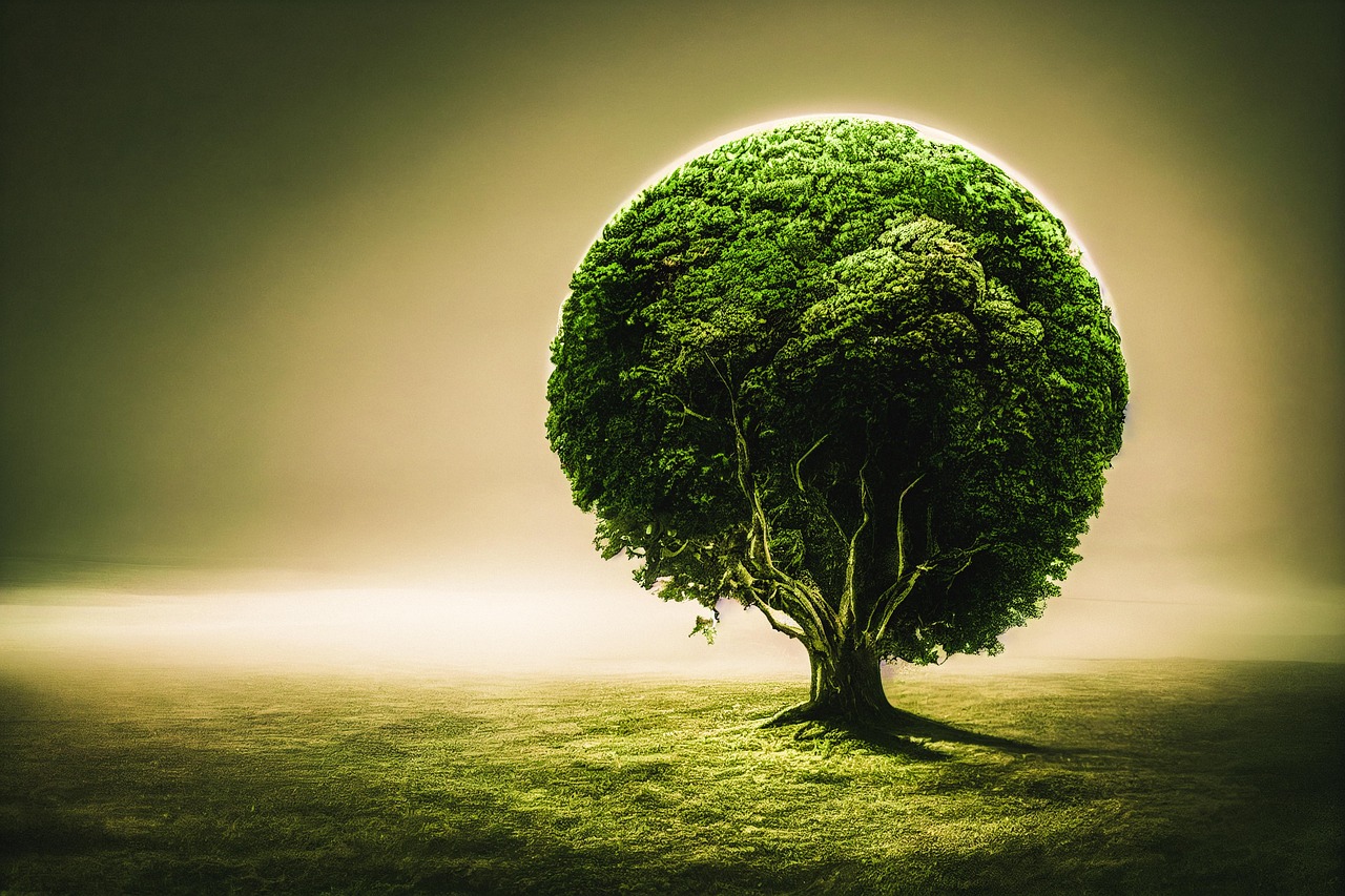 beautiful green tree of hopes and dreams