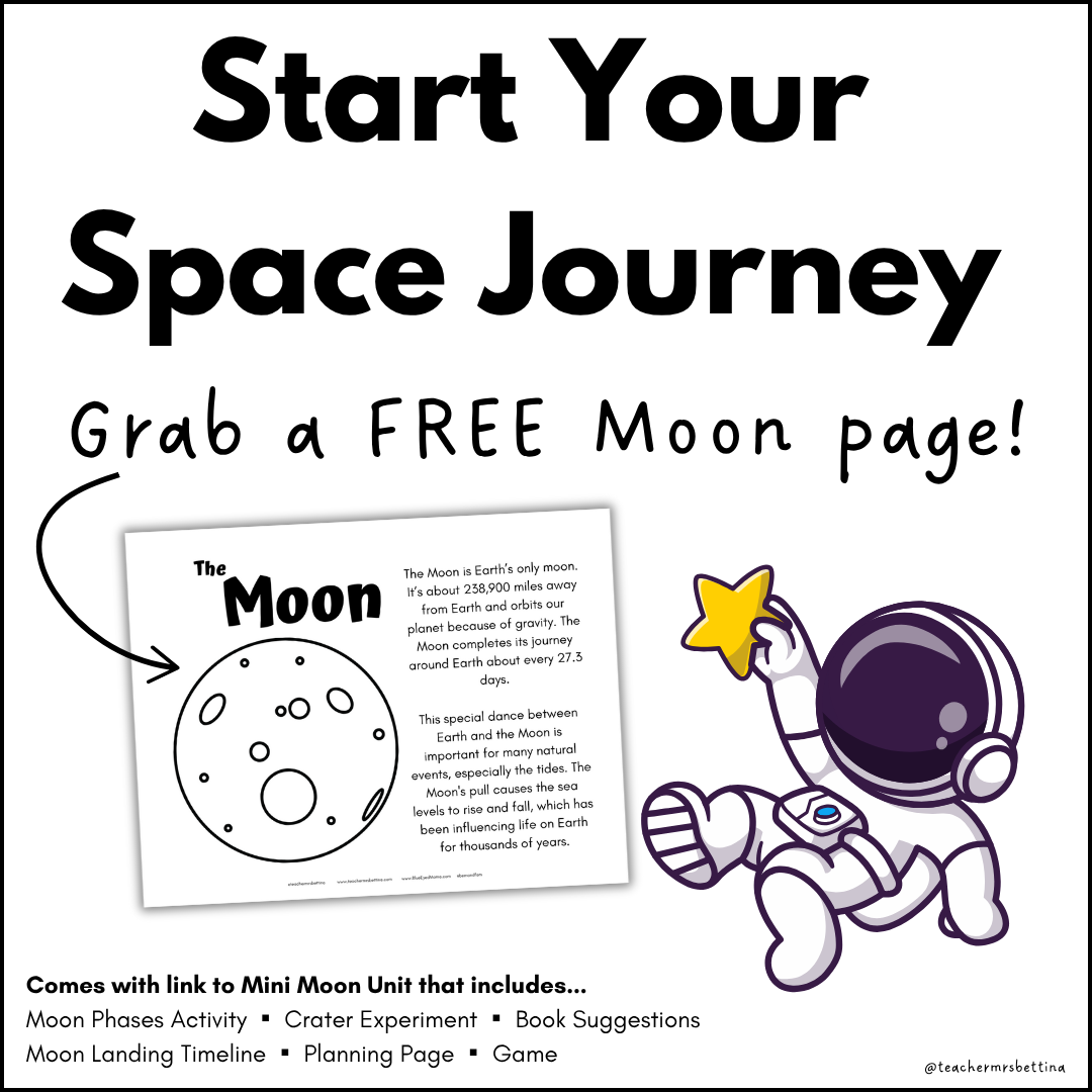 Free moon coloring and fact printable