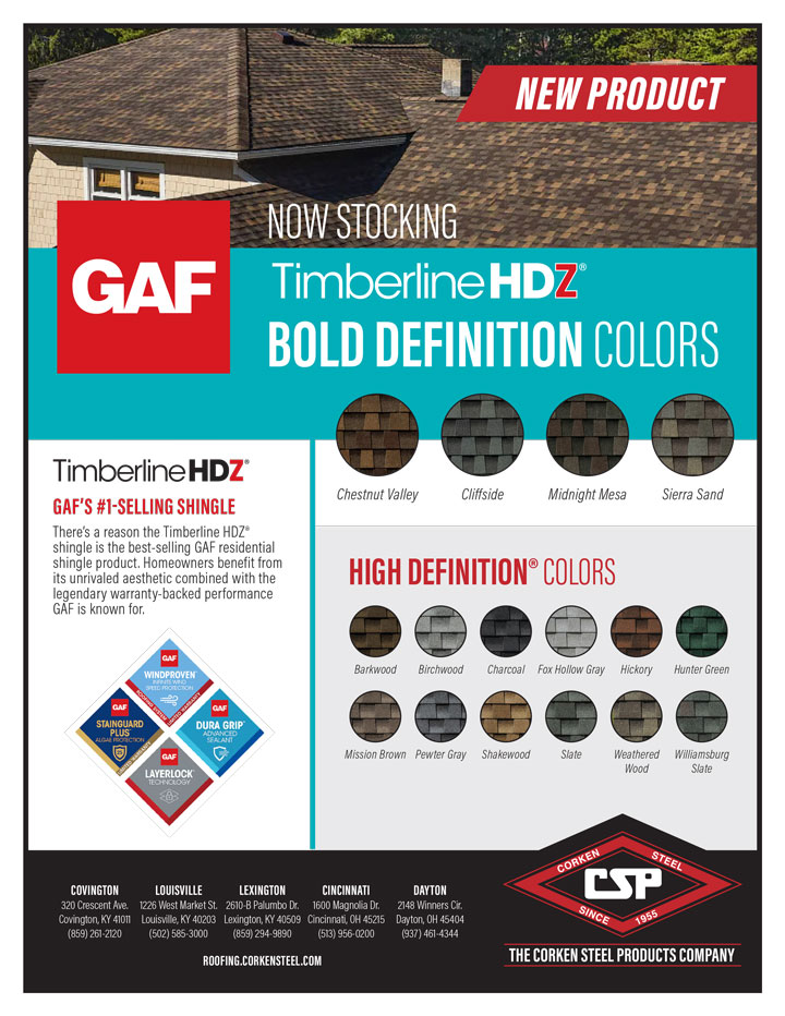 Introducing GAF Timberline HDZ Bold Definition Colors!