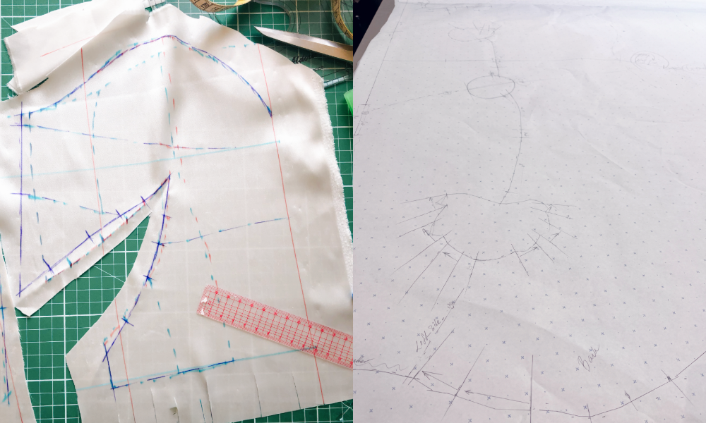 taking drape to a flat pattern- Couture draping method to accurate pattern