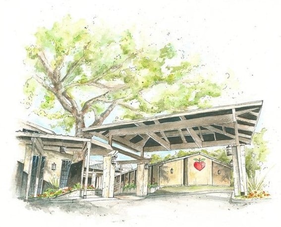 Watercolor image of the ELC in Boerne, TX.