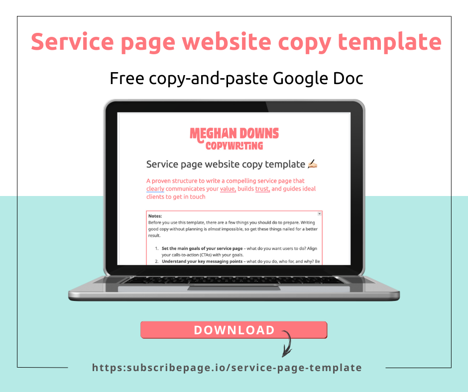 Screenshot of the template on a graphic to promote the freebie