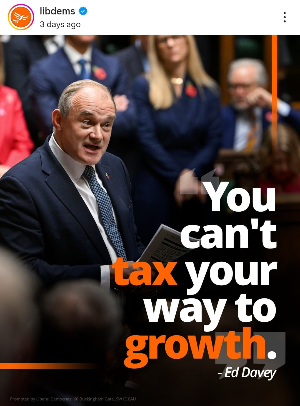 Screenshot of a Liberal Democrat instagram post reading 