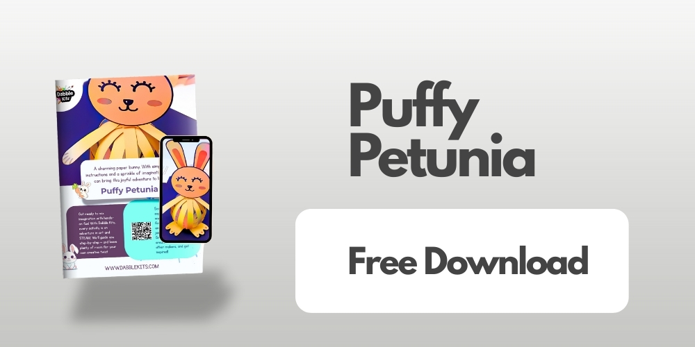 Free Download button image for Puffy Petunia Dabble Kits art and craft project PDF