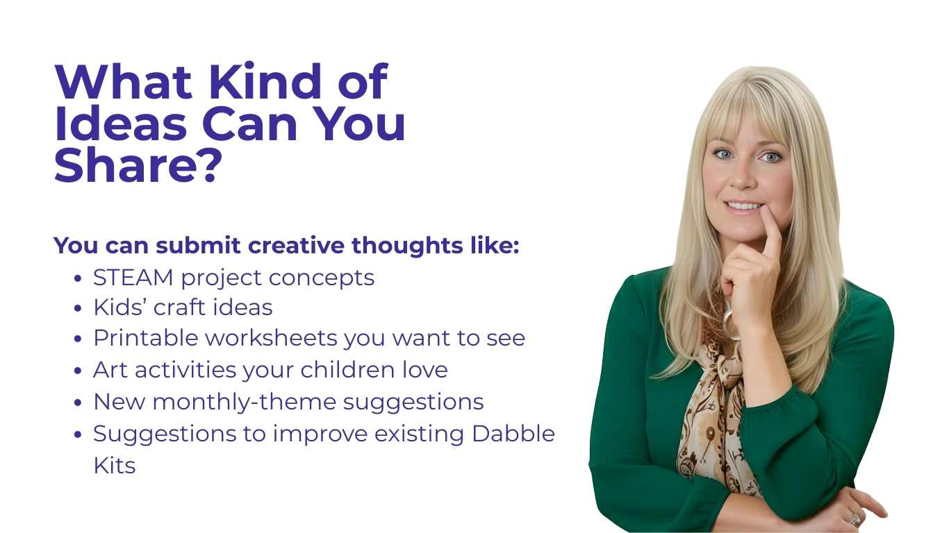 Kristine Novinskie, Dabble Kits founder, listening for new creative ideas and project suggestions.