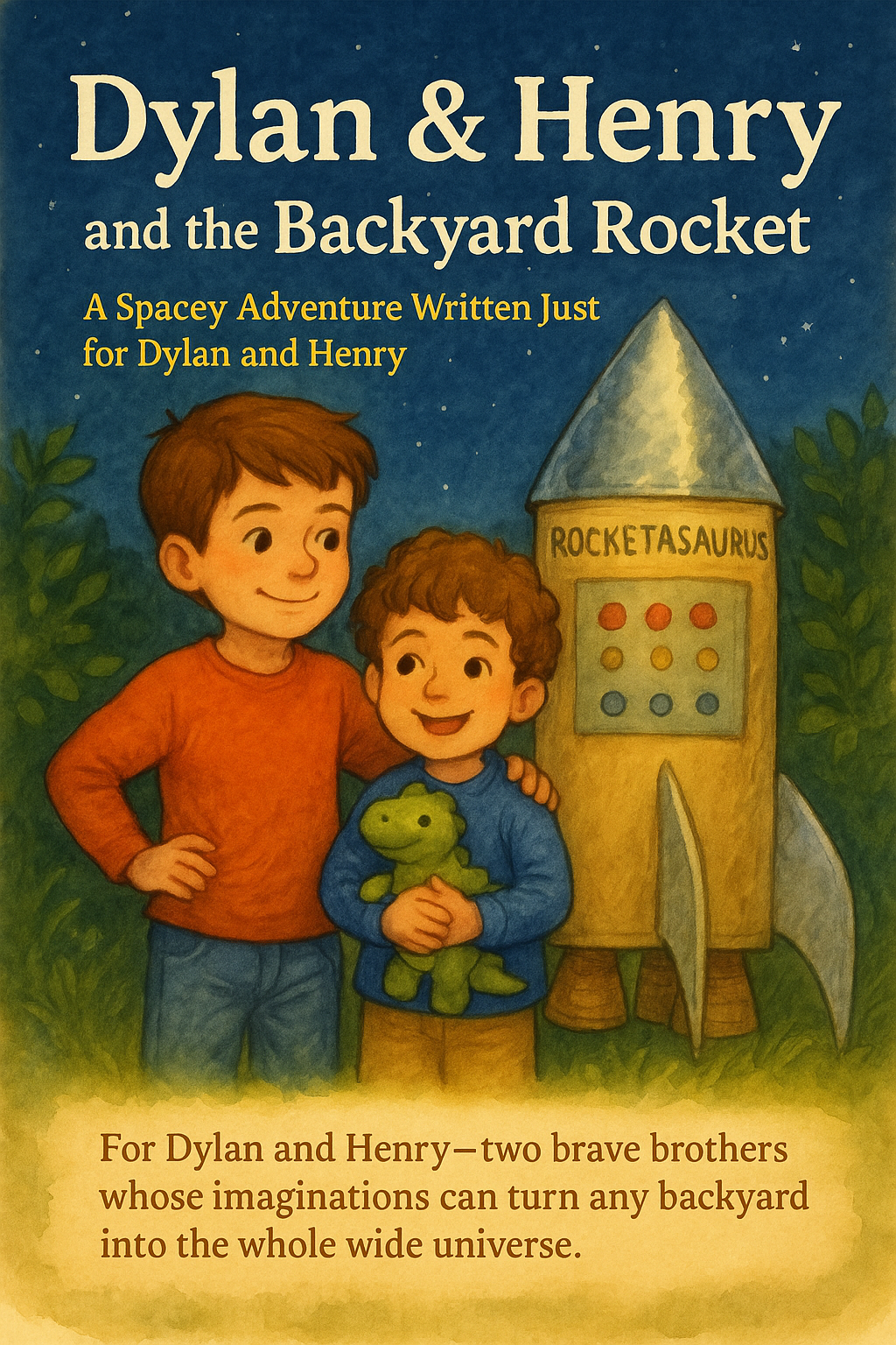 Dylan & Henry – Backyard Rocket Cover Illustration
