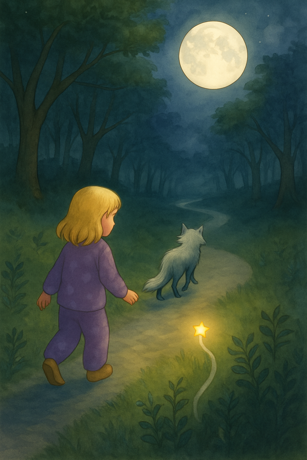 Lily following the Moonlight Fox