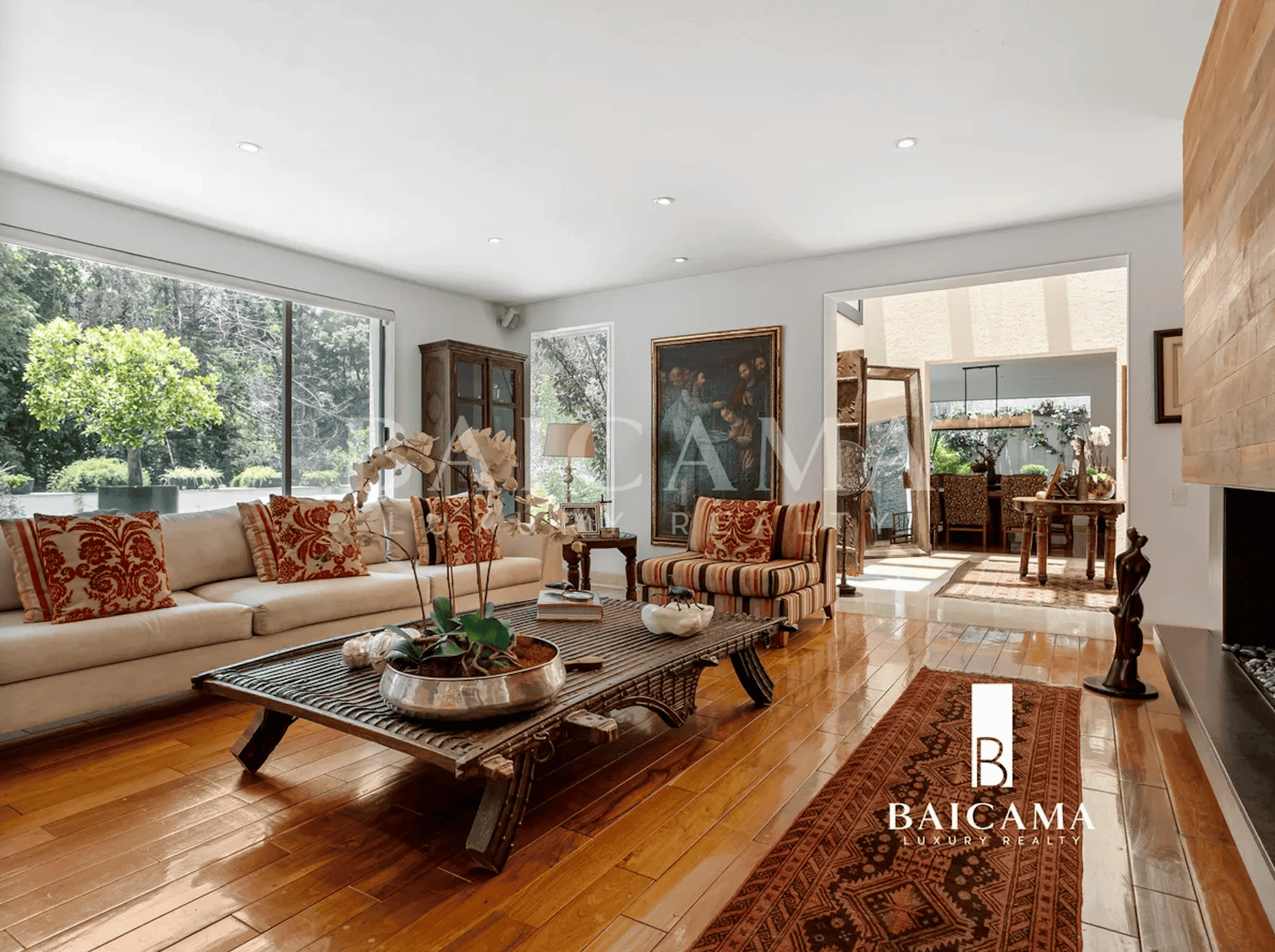 sala con estilo sofisticado en bosques de las lomas