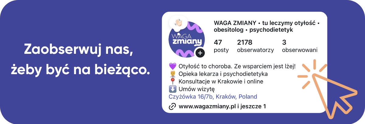Zaobserwuj nas, żeby być na bieżąco — podgląd profilu Instagram WAGA ZMIANY