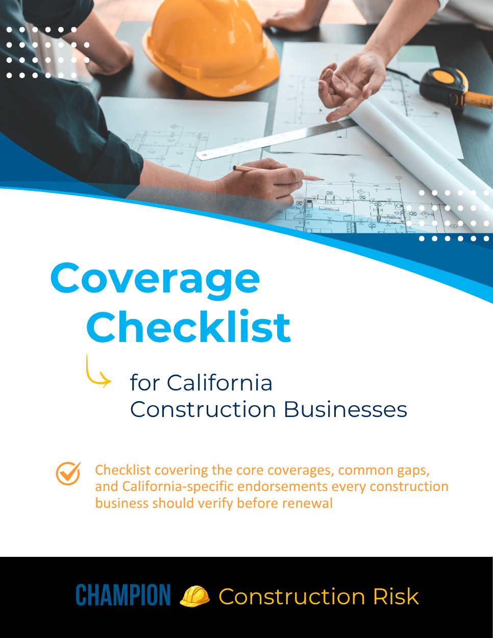 California construction insurance coverage checklist