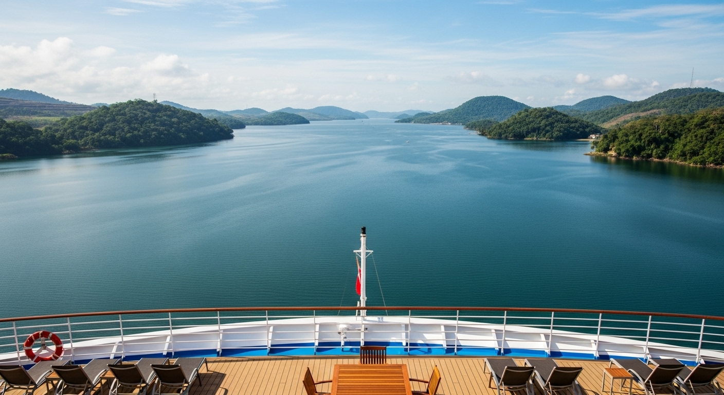 Panama Canal View from a Cruise Ship