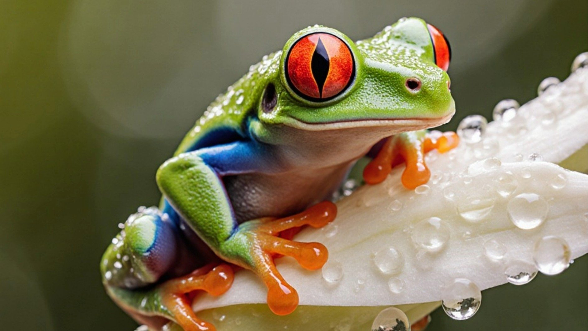 Red-Eyed Tree Frog in National Geographic Style