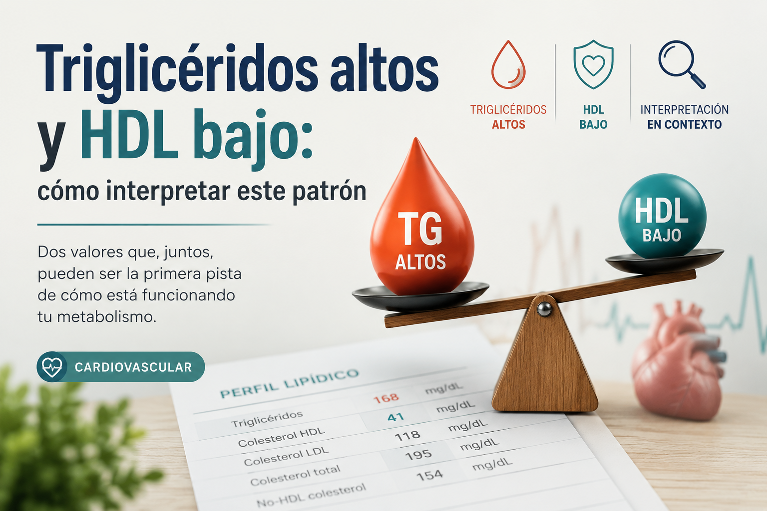 Triglicéridos altos y HDL bajo: cómo interpretar este patrón