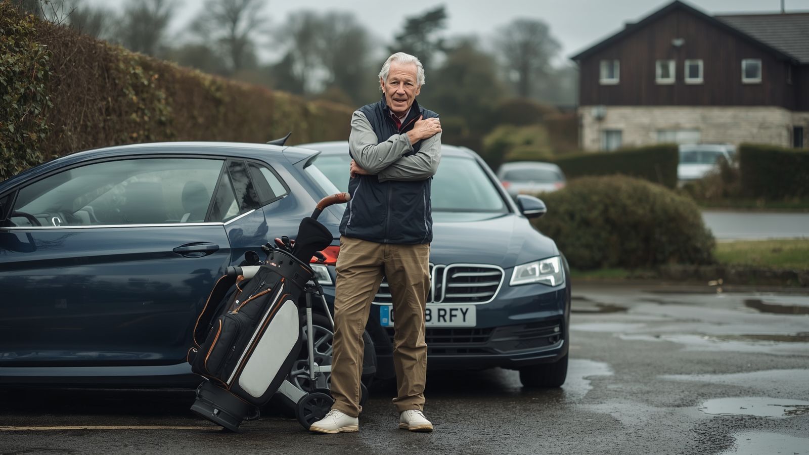 A Simple Warm-Up By The Car Before Golf