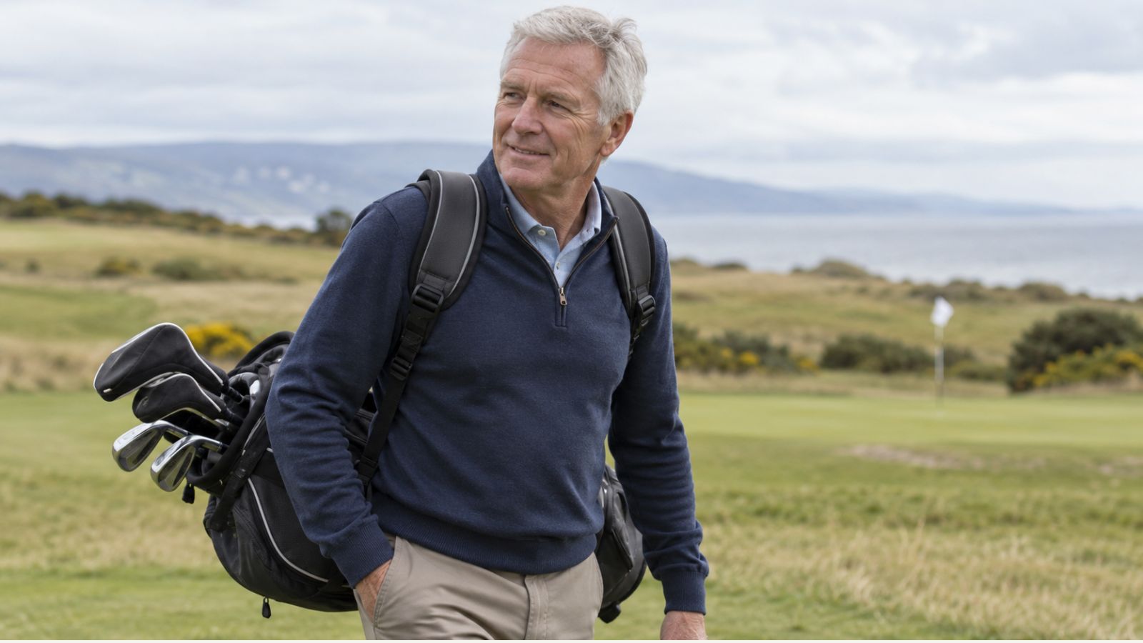 Lightweight golf bag with padded double shoulder straps for comfortable carrying
