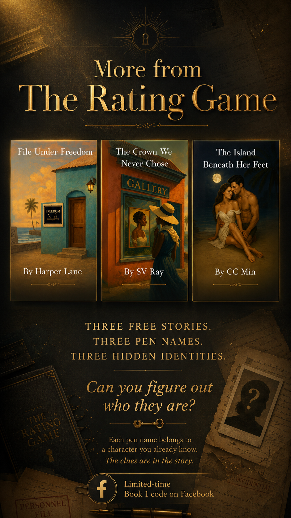 Hidden pen names — The Rating Game extended stories